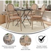image:imageFlash Furniture Lourdes IndoorOutdoor Commercial Thonet Bistro Stack Chair  Arms  WhiteGray PE Rattan Back and Seat  NAT Bamboo Print Metal Frame  2 PKNatural  WhiteLight Natural Frame