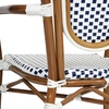 image:imageFlash Furniture Lourdes IndoorOutdoor Commercial Thonet Bistro Stack Chair  Arms  WhiteGray PE Rattan Back and Seat  NAT Bamboo Print Metal Frame  2 PKWhite  NavyNatural Frame