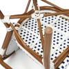 image:imageFlash Furniture Lourdes IndoorOutdoor Commercial Thonet Bistro Stack Chair  Arms  WhiteGray PE Rattan Back and Seat  NAT Bamboo Print Metal Frame  2 PKWhite  NavyNatural Frame