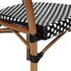 image:imageFlash Furniture Lourdes IndoorOutdoor Commercial Thonet Bistro Stack Chair  Arms  WhiteGray PE Rattan Back and Seat  NAT Bamboo Print Metal Frame  2 PKBlack  WhiteNatural Frame