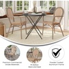 image:imageFlash Furniture Lourdes IndoorOutdoor Commercial Thonet Bistro Stack Chair  Arms  WhiteGray PE Rattan Back and Seat  NAT Bamboo Print Metal Frame  2 PKNatural  WhiteLight Natural Frame