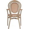 image:imageFlash Furniture Lourdes IndoorOutdoor Commercial Thonet Bistro Stack Chair  Arms  WhiteGray PE Rattan Back and Seat  NAT Bamboo Print Metal Frame  2 PKNatural  WhiteLight Natural Frame