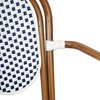 image:imageFlash Furniture Lourdes IndoorOutdoor Commercial Thonet Bistro Stack Chair  Arms  WhiteGray PE Rattan Back and Seat  NAT Bamboo Print Metal Frame  2 PKWhite  NavyNatural Frame