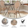 image:imageFlash Furniture Lourdes IndoorOutdoor Commercial Thonet Bistro Stack Chair  Arms  WhiteGray PE Rattan Back and Seat  NAT Bamboo Print Metal Frame  2 PKNatural  WhiteLight Natural Frame
