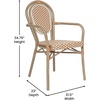 image:imageFlash Furniture Lourdes IndoorOutdoor Commercial Thonet Bistro Stack Chair  Arms  WhiteGray PE Rattan Back and Seat  NAT Bamboo Print Metal Frame  2 PKNatural  WhiteLight Natural Frame
