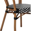 image:imageFlash Furniture Lourdes IndoorOutdoor Commercial Thonet Bistro Stack Chair  Arms  WhiteGray PE Rattan Back and Seat  NAT Bamboo Print Metal Frame  2 PKBlack  WhiteNatural Frame