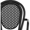 image:imageFlash Furniture Lourdes IndoorOutdoor Commercial Thonet Bistro Stack Chair  Arms  WhiteGray PE Rattan Back and Seat  NAT Bamboo Print Metal Frame  2 PKBlack  WhiteBlack Frame