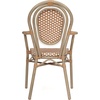 image:imageFlash Furniture Lourdes IndoorOutdoor Commercial Thonet Bistro Stack Chair  Arms  WhiteGray PE Rattan Back and Seat  NAT Bamboo Print Metal Frame  2 PKNatural  WhiteLight Natural Frame