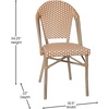 image:imageFlash Furniture Lourdes Set of 2 IndoorOutdoor Commercial Bistro Stack Chairs  WhiteGray PE Rattan Back and Seat  Natural Bamboo Print Aluminum FrameNatural  WhiteLight Natural Frame