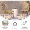 image:imageFlash Furniture Lourdes Set of 2 IndoorOutdoor Commercial Bistro Stack Chairs  WhiteGray PE Rattan Back and Seat  Natural Bamboo Print Aluminum FrameNatural  WhiteLight Natural Frame