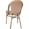 image:imageFlash Furniture Lourdes Set of 2 IndoorOutdoor Commercial Bistro Stack Chairs  WhiteGray PE Rattan Back and Seat  Natural Bamboo Print Aluminum FrameNatural  WhiteLight Natural Frame
