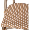 image:imageFlash Furniture Lourdes Set of 2 IndoorOutdoor Commercial Bistro Stack Chairs  WhiteGray PE Rattan Back and Seat  Natural Bamboo Print Aluminum FrameNatural  WhiteLight Natural Frame