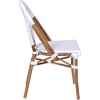 image:imageFlash Furniture Lourdes Set of 2 IndoorOutdoor Commercial Bistro Stack Chairs  WhiteGray PE Rattan Back and Seat  Natural Bamboo Print Aluminum FrameWhite  GrayNatural Frame