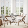 image:imageFlash Furniture Lourdes Set of 2 IndoorOutdoor Commercial Bistro Stack Chairs  WhiteGray PE Rattan Back and Seat  Natural Bamboo Print Aluminum FrameWhite  NavyNatural Frame