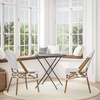 image:imageFlash Furniture Lourdes Set of 2 IndoorOutdoor Commercial Bistro Stack Chairs  WhiteGray PE Rattan Back and Seat  Natural Bamboo Print Aluminum FrameWhite  GrayNatural Frame