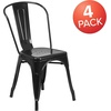 image:imageFlash Furniture Luke Commercial Grade 4 Pack Black Metal IndoorOutdoor Stackable Chair