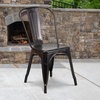image:imageFlash Furniture Luke Commercial Grade 4 Pack BlackAntique Gold Metal IndoorOutdoor Stackable Chair