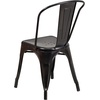 image:imageFlash Furniture Luke Commercial Grade 4 Pack BlackAntique Gold Metal IndoorOutdoor Stackable Chair