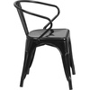 image:imageFlash Furniture Luna Commercial Grade Red Metal IndoorOutdoor Chair with ArmsBlack