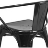 image:imageFlash Furniture Luna Commercial Grade Red Metal IndoorOutdoor Chair with ArmsBlack
