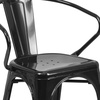 image:imageFlash Furniture Luna Commercial Grade Red Metal IndoorOutdoor Chair with ArmsBlack