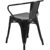 image:imageFlash Furniture Luna Commercial Grade Red Metal IndoorOutdoor Chair with ArmsBlack