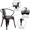 image:imageFlash Furniture Luna Commercial Grade Red Metal IndoorOutdoor Chair with ArmsBlackantique Gold