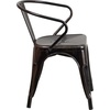 image:imageFlash Furniture Luna Commercial Grade Red Metal IndoorOutdoor Chair with ArmsBlackantique Gold