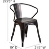 image:imageFlash Furniture Luna Commercial Grade Red Metal IndoorOutdoor Chair with ArmsBlackantique Gold