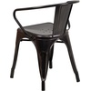 image:imageFlash Furniture Luna Commercial Grade Red Metal IndoorOutdoor Chair with ArmsBlackantique Gold