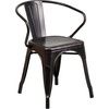 image:imageFlash Furniture Luna Commercial Grade Red Metal IndoorOutdoor Chair with ArmsBlackantique Gold