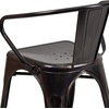 image:imageFlash Furniture Luna Commercial Grade Red Metal IndoorOutdoor Chair with ArmsBlackantique Gold