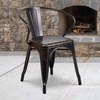 image:imageFlash Furniture Luna Commercial Grade Red Metal IndoorOutdoor Chair with ArmsBlackantique Gold