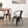 image:imageFlash Furniture Luna Commercial Grade Red Metal IndoorOutdoor Chair with ArmsBlackantique Gold