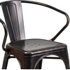 image:imageFlash Furniture Luna Commercial Grade Red Metal IndoorOutdoor Chair with ArmsBlackantique Gold