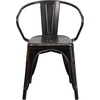 image:imageFlash Furniture Luna Commercial Grade Red Metal IndoorOutdoor Chair with ArmsBlackantique Gold