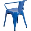 image:imageFlash Furniture Luna Commercial Grade Red Metal IndoorOutdoor Chair with ArmsBlue