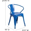 image:imageFlash Furniture Luna Commercial Grade Red Metal IndoorOutdoor Chair with ArmsBlue