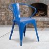image:imageFlash Furniture Luna Commercial Grade Red Metal IndoorOutdoor Chair with ArmsBlue