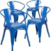 image:imageFlash Furniture Luna Commercial Grade Red Metal IndoorOutdoor Chair with ArmsBlue