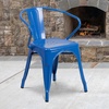image:imageFlash Furniture Luna Commercial Grade Red Metal IndoorOutdoor Chair with ArmsBlue