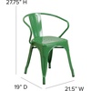 image:imageFlash Furniture Luna Commercial Grade Red Metal IndoorOutdoor Chair with ArmsGreen