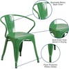image:imageFlash Furniture Luna Commercial Grade Red Metal IndoorOutdoor Chair with ArmsGreen