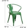 image:imageFlash Furniture Luna Commercial Grade Red Metal IndoorOutdoor Chair with ArmsGreen