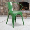 image:imageFlash Furniture Luna Commercial Grade Red Metal IndoorOutdoor Chair with ArmsGreen