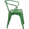 image:imageFlash Furniture Luna Commercial Grade Red Metal IndoorOutdoor Chair with ArmsGreen
