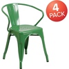 image:imageFlash Furniture Luna Commercial Grade Red Metal IndoorOutdoor Chair with ArmsGreen