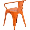 image:imageFlash Furniture Luna Commercial Grade Red Metal IndoorOutdoor Chair with ArmsOrange