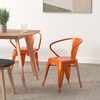 image:imageFlash Furniture Luna Commercial Grade Red Metal IndoorOutdoor Chair with ArmsOrange