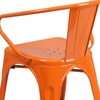 image:imageFlash Furniture Luna Commercial Grade Red Metal IndoorOutdoor Chair with ArmsOrange